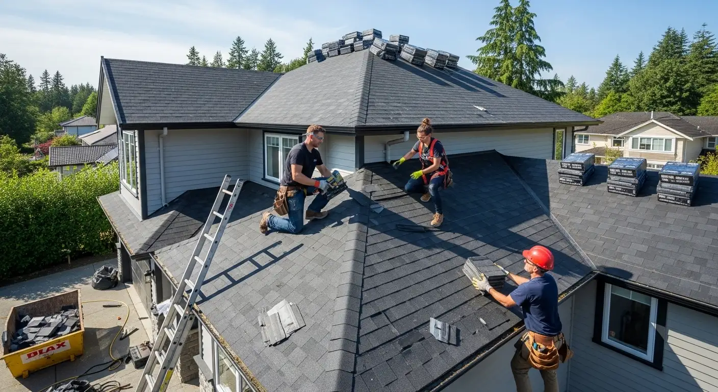 Roof crew ladder — USA Roofing and Construction, South Florida