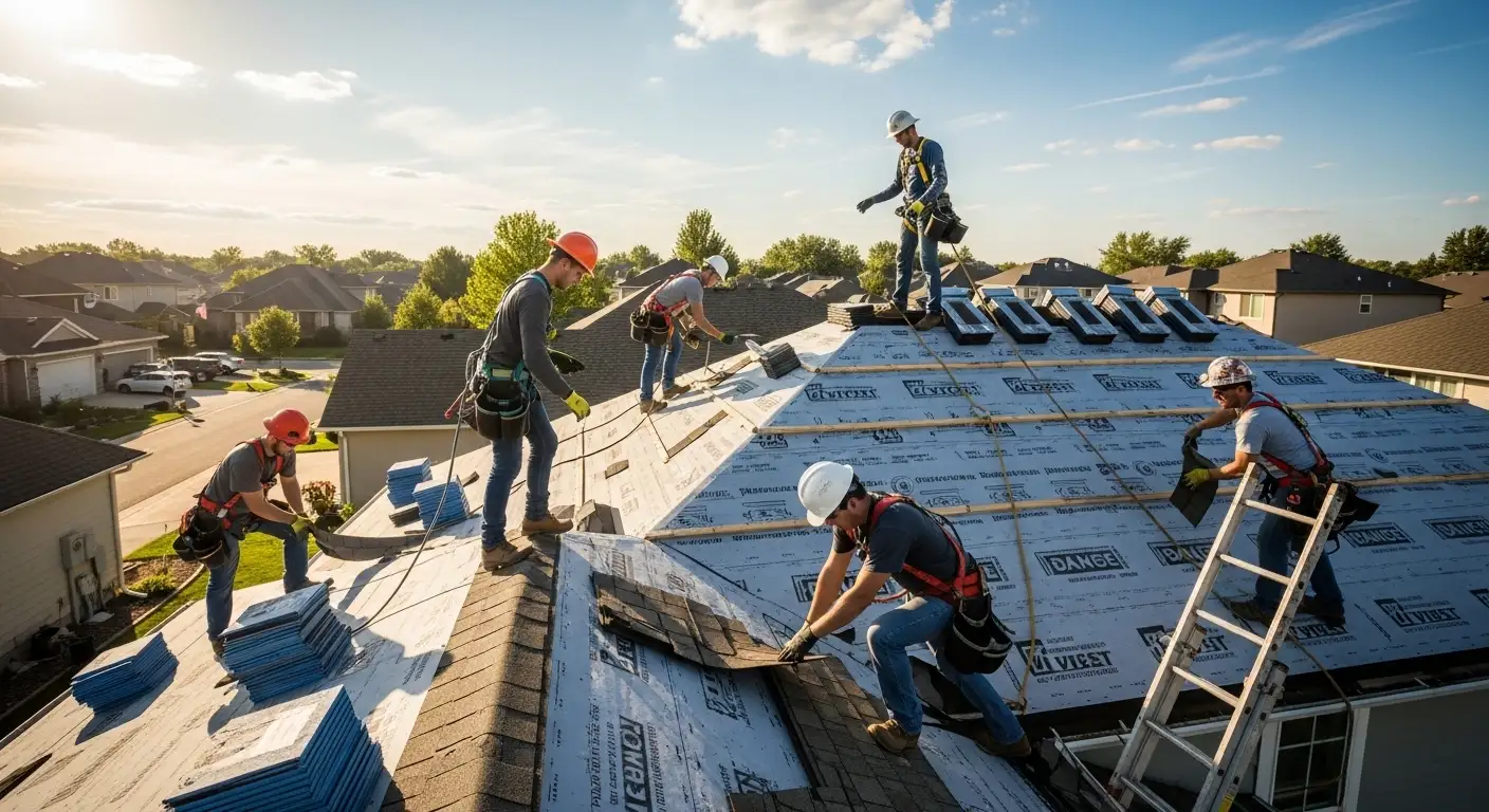 Roof crew underlayment — USA Roofing and Construction, South Florida