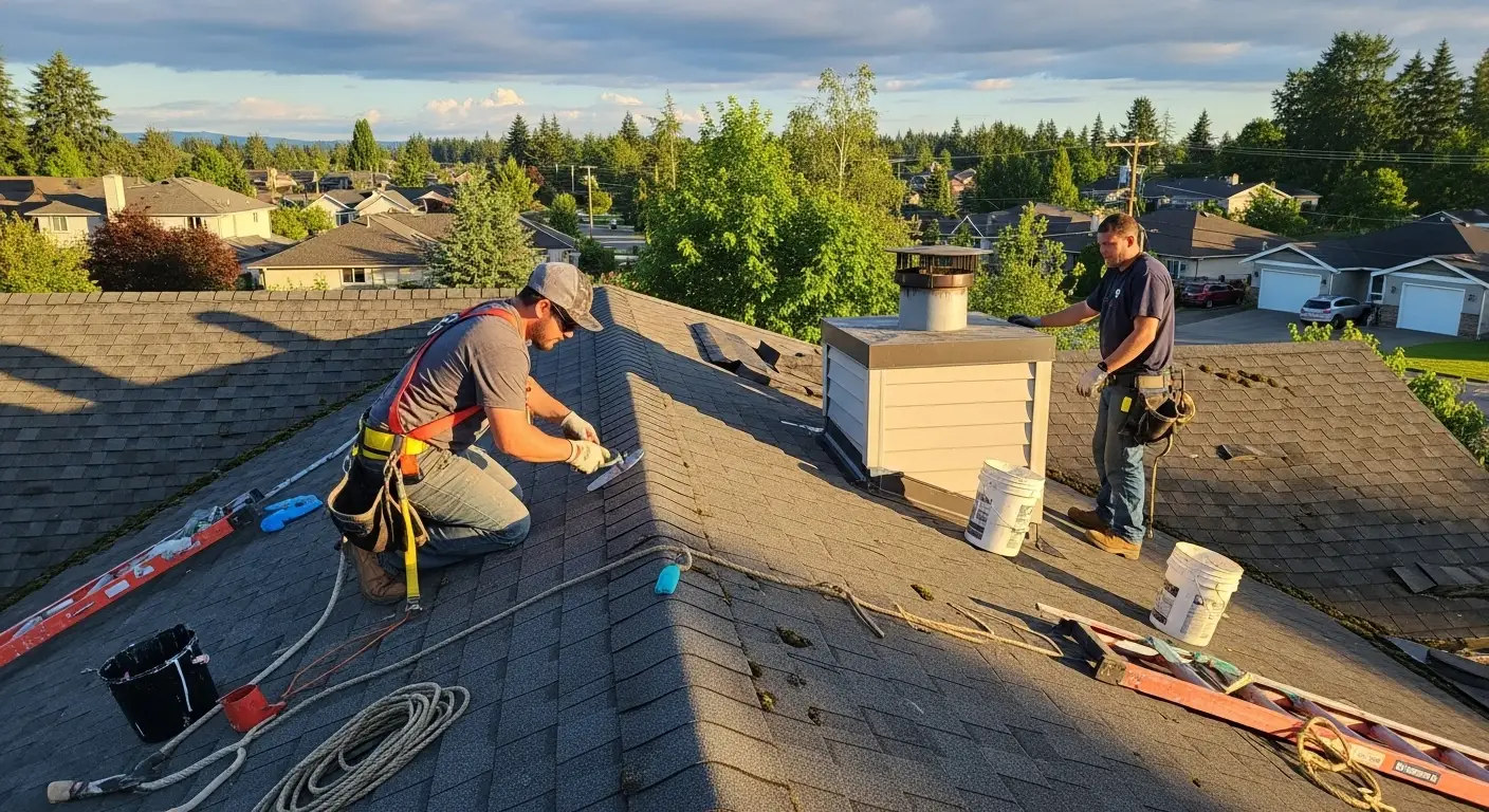 Roof inspect kneel — USA Roofing and Construction, South Florida