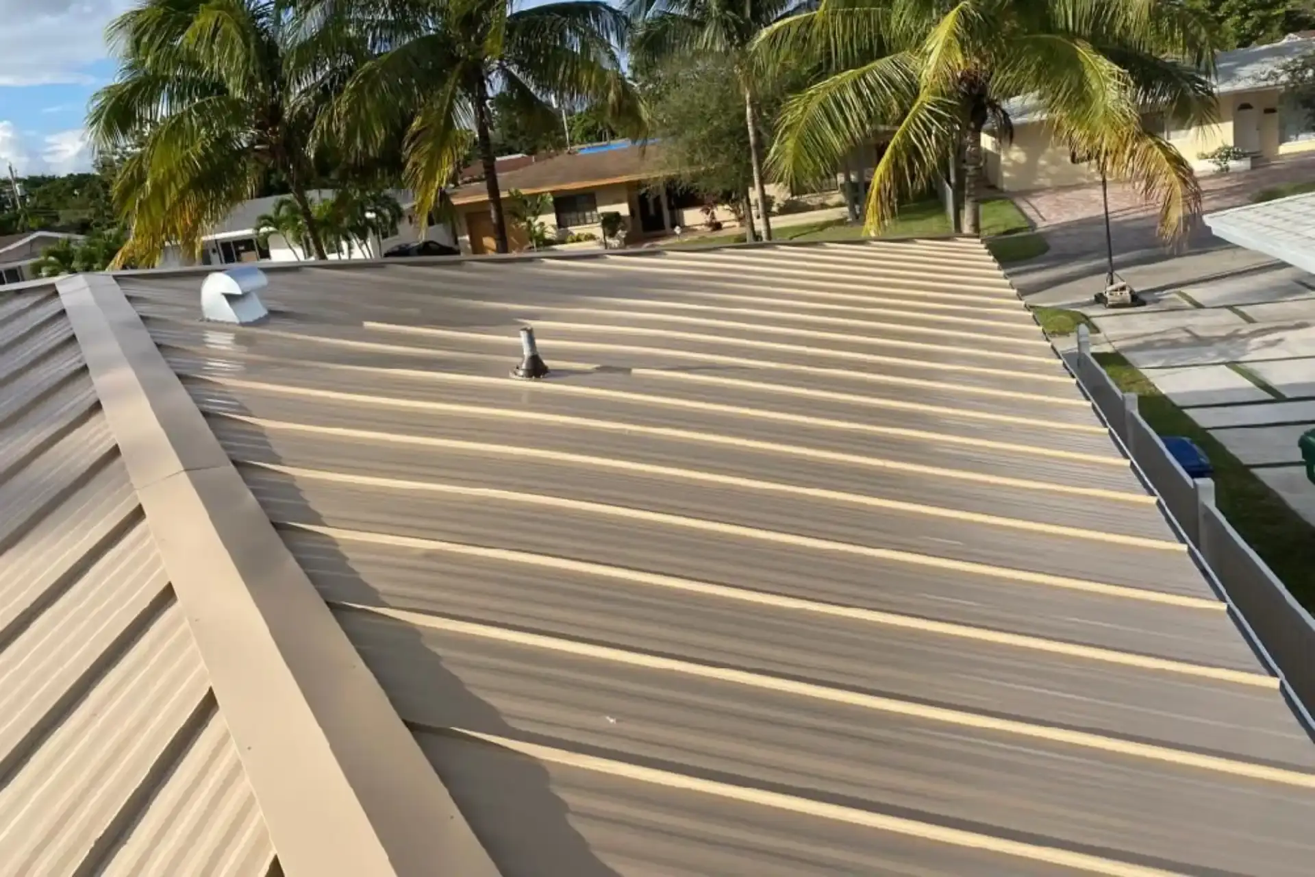 Roof metal closeup — USA Roofing and Construction, South Florida